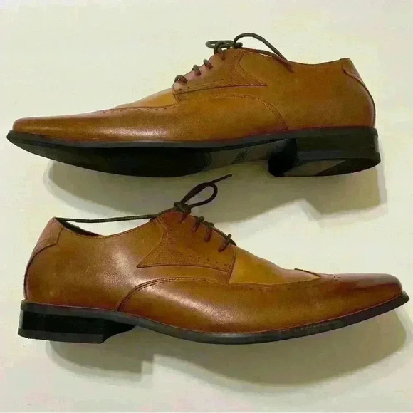 Stacy Adams Sz 9.5M Cognac Garrison Wingtip Leather Oxford Shoes 24840-229 main image 12